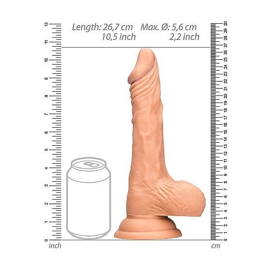 RealRock Dong 10 - realistické dildo s penisom (25 cm) - prírodné