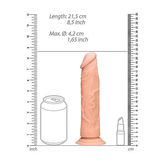 RealRock Dong 8 - realistické dildo (20 cm) - prírodné