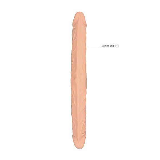 RealRock Double Dong 14 - dvojitý dildó (36 cm) - prírodný