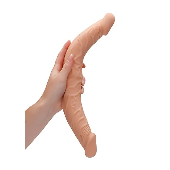 RealRock Double Dong 14 - dvojitý dildó (36 cm) - prírodný