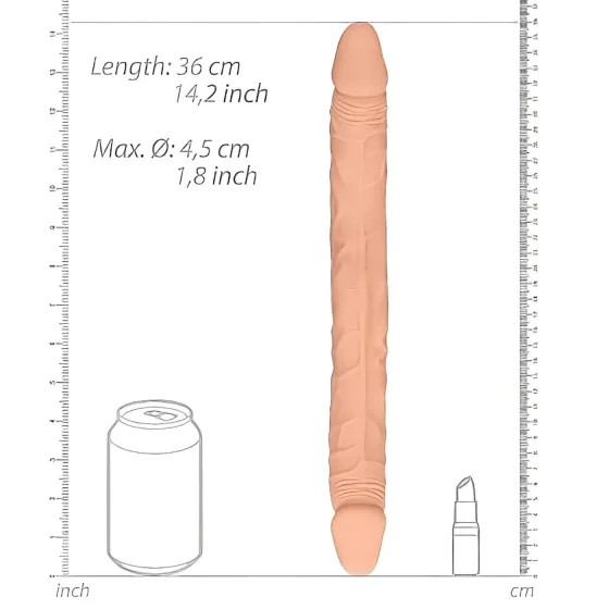 RealRock - dvojitý dildo - 36 cm - telová farba