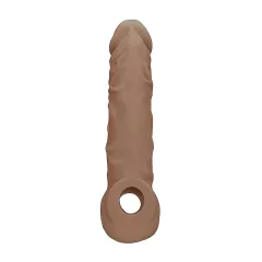   RealRock - návlek na penis - predĺženie 21 cm - tmavý telový