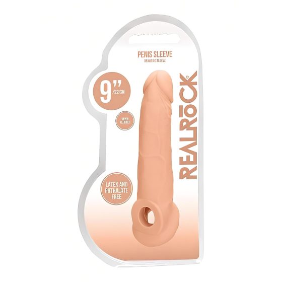 RealRock - návlek na penis - 21,5 cm - telová farba