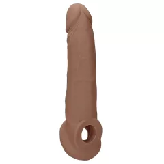   RealRock - návlek na penis - 21,5 cm - tmavá prírodná farba
