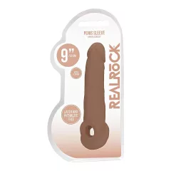   RealRock - návlek na penis - 21,5 cm - tmavá prírodná farba
