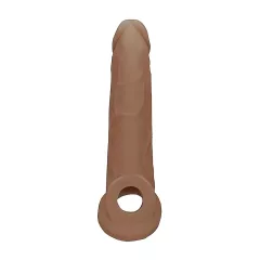   RealRock - návlek na penis - 21,5 cm - tmavá prírodná farba