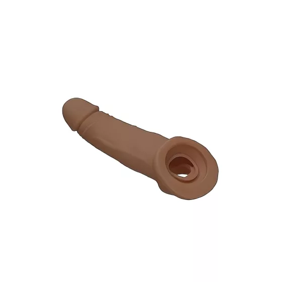 RealRock - návlek na penis - 21,5 cm - tmavá prírodná farba