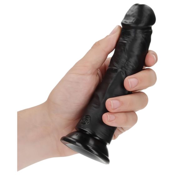 RealRock - realistický dildo s prísavkou - 15,5 cm - čierny