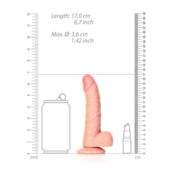 RealRock - realistický dildo s prísavkou - 15,5 cm - telová farba