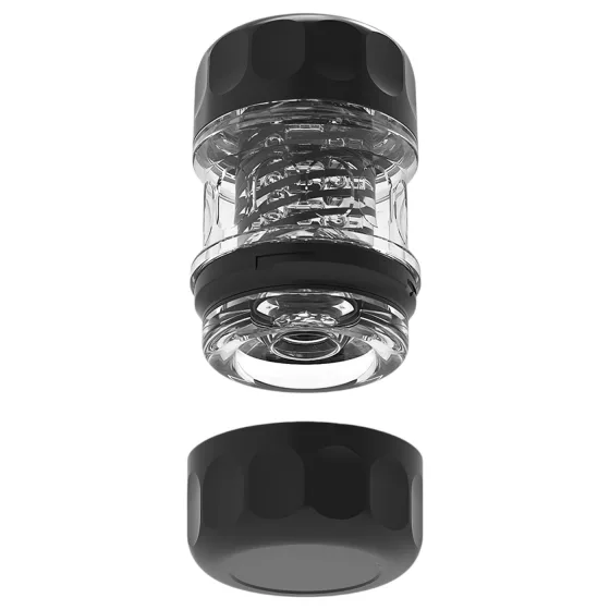 MX Spiral Portable Quin Cup - špirálový masturbátor so sacím účinkom (čierny)