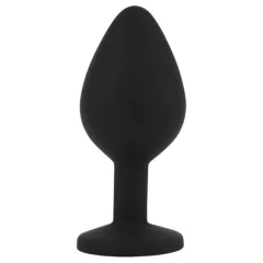   Senuelo Booty Fantasy - silikónový análny plug s kryštálom (čierny) - M