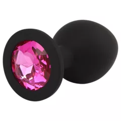   Senuelo Booty Fantasy - silikónový análny plug s kryštálom (čierny) - M