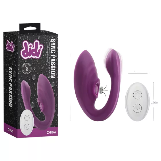DiDi Sync Passion - diaľkovo ovládaný, poklepávajúci párový vibrátor (fialový)