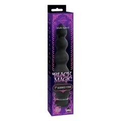   Doc Johnson Black Magic 7 - pevný análny vibrátor s 5 guličkami (čierny)