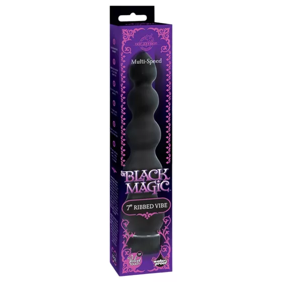 Black Magic 7 - análny vibrátor s 5 guľôčkami - čierny