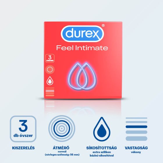 Durex Feel Intimate - tenkostenné kondómy (3 ks)