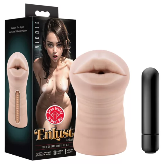 Enlust Nicole - vibrátor ústa - realistický - silikón natúr