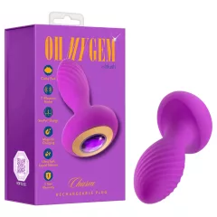 Oh My Gem - vibračný análny kolík s kameňom - fialový
