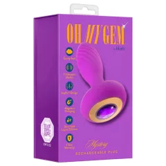 Oh My Gem - vibračný análny kolík s kameňom - fialový