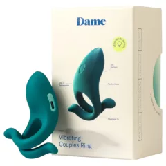   Dame Hug - nastaviteľný vibračný penisový krúžok (zelený)