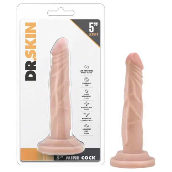 Dr. Skin 5 - realistický dildo s prísavkou - telová farba 14,5 cm