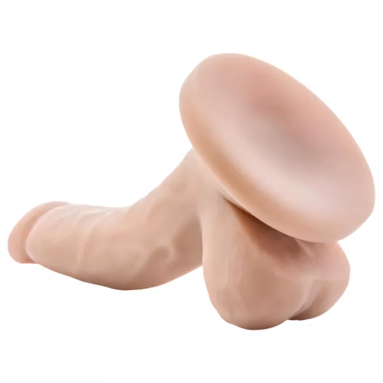 Dr. Skin 4 - realistický dildo s prísavkou a semenníkmi - telová farba 12 cm