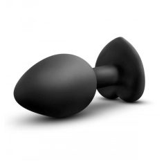   Temptasia S - análne dildo so strieborným kamienkom v tvare srdca (čierne) - malé