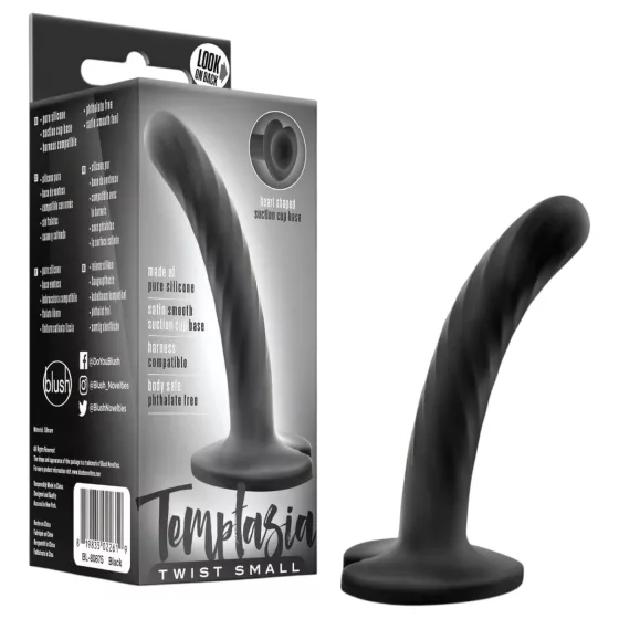 Temptasia Twist Small - prísavkový, skrútený dildo (čierny)