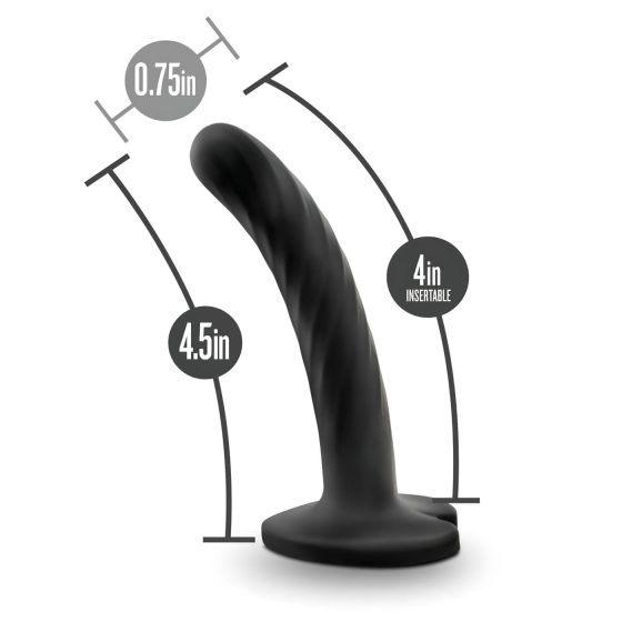 Temptasia Twist Small - prísavkový, špirálový dildo (čierny)