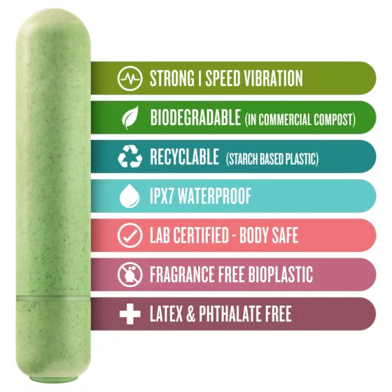 Gaia Eco M - vibrátor na bod G - ekologický - zelený - stredný