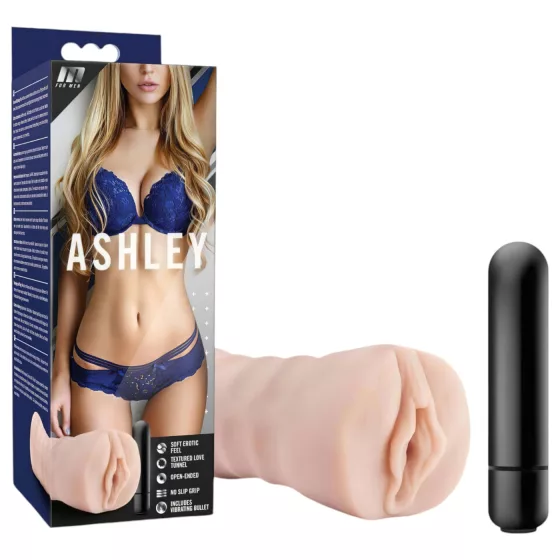 M for Men Ashley - vibrujúca umelá vagína - natur