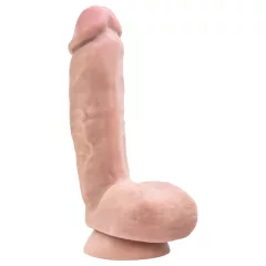   blush Dr. Skin Glide realistický dildo - 21,5 cm, s semenníkmi
