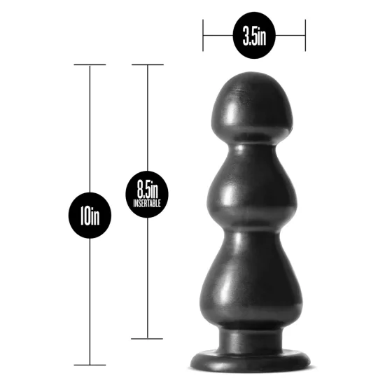 Blush Jet - realistický dildó s prísavkou a výstupkami - čierny