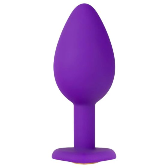 Temptasia S - zlatý anál plug so srdcom (fialový) - malý