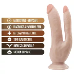 Dr. Skin 8 - dvojitý dildo s prísavkou - telová farba