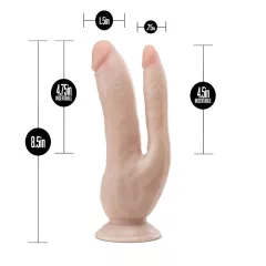 Dr. Skin 8 - dvojitý dildo s prísavkou - telová farba