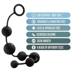 Anal Adventures L – korálkované análné dildo (čierne)