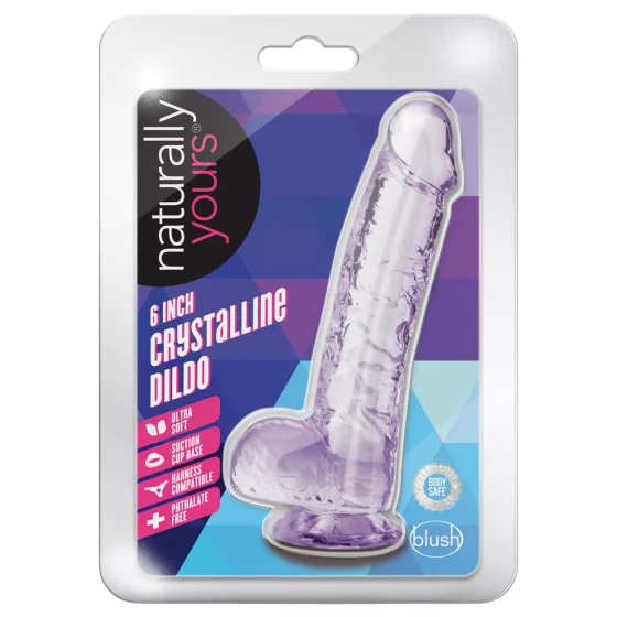Blush Naturally Yours - kryštálové dildo (fialové)