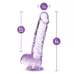 Blush Naturally Yours - kryštálové dildo (fialové)