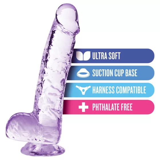 Blush Naturally Yours - kryštálové dildo (fialové)