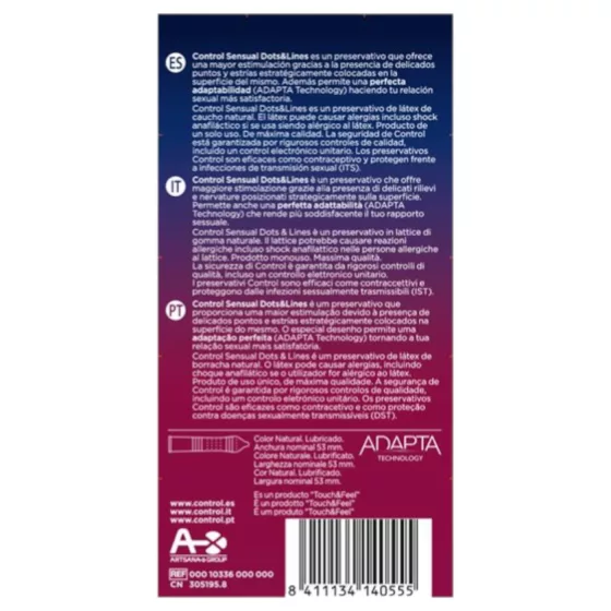 Control - prezervatív - vrúbkovaný, bodkovaný - 12 ks