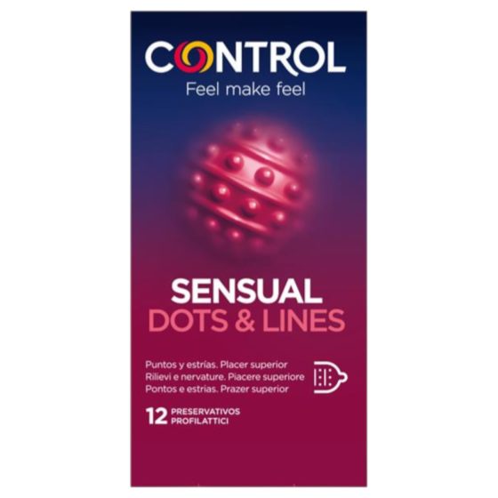 Control - bordázott, pontozott óvszer (12db)