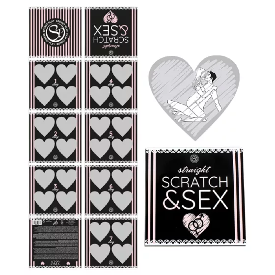 Secret Play Scratch & Sex Straight - stieracia hra so sexuálnymi pozíciami pre páry (v 5 jazykoch)