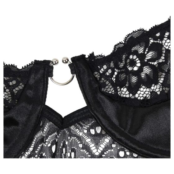 Subblime - vzorované body so saténovým opaskom (čierne)