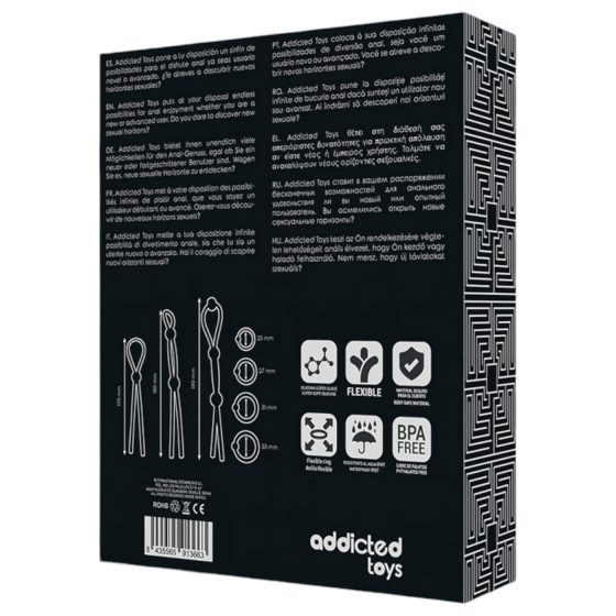 Addicted Toys - sada silikónových erekčných krúžkov - 7 ks - čierna