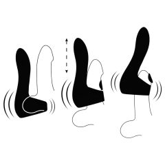 JamyJob - pulzujúci vibrátor na žaluď - čierny