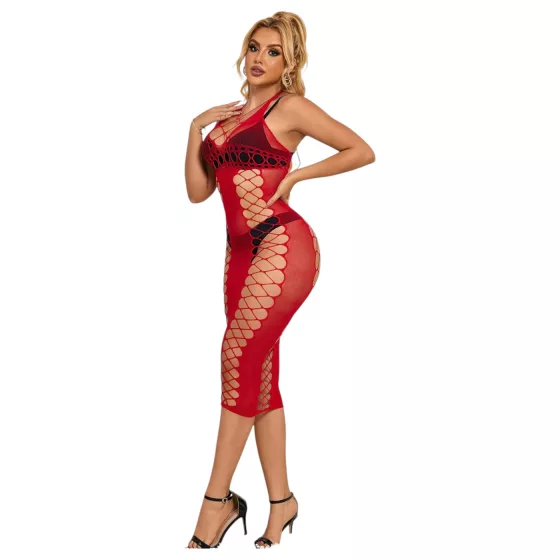 Subblime 952327 - sieťované minišaty s krížovými ramienkami - červené - S-L