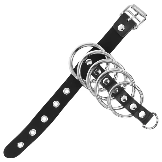 Kink - erekčný krúžok s kovovými kruhmi - čierny