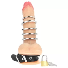 Kink - erekčný krúžok s kovovými kruhmi - čierny