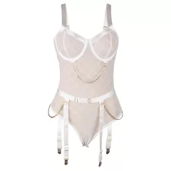   Subblime 954291 - body s retiazkami - priesvitné biele - L/XL